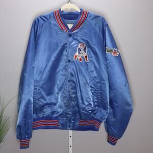 Vintage Patriots Chalk Line‎ Satin Jacket Team NFL XXL Blue
